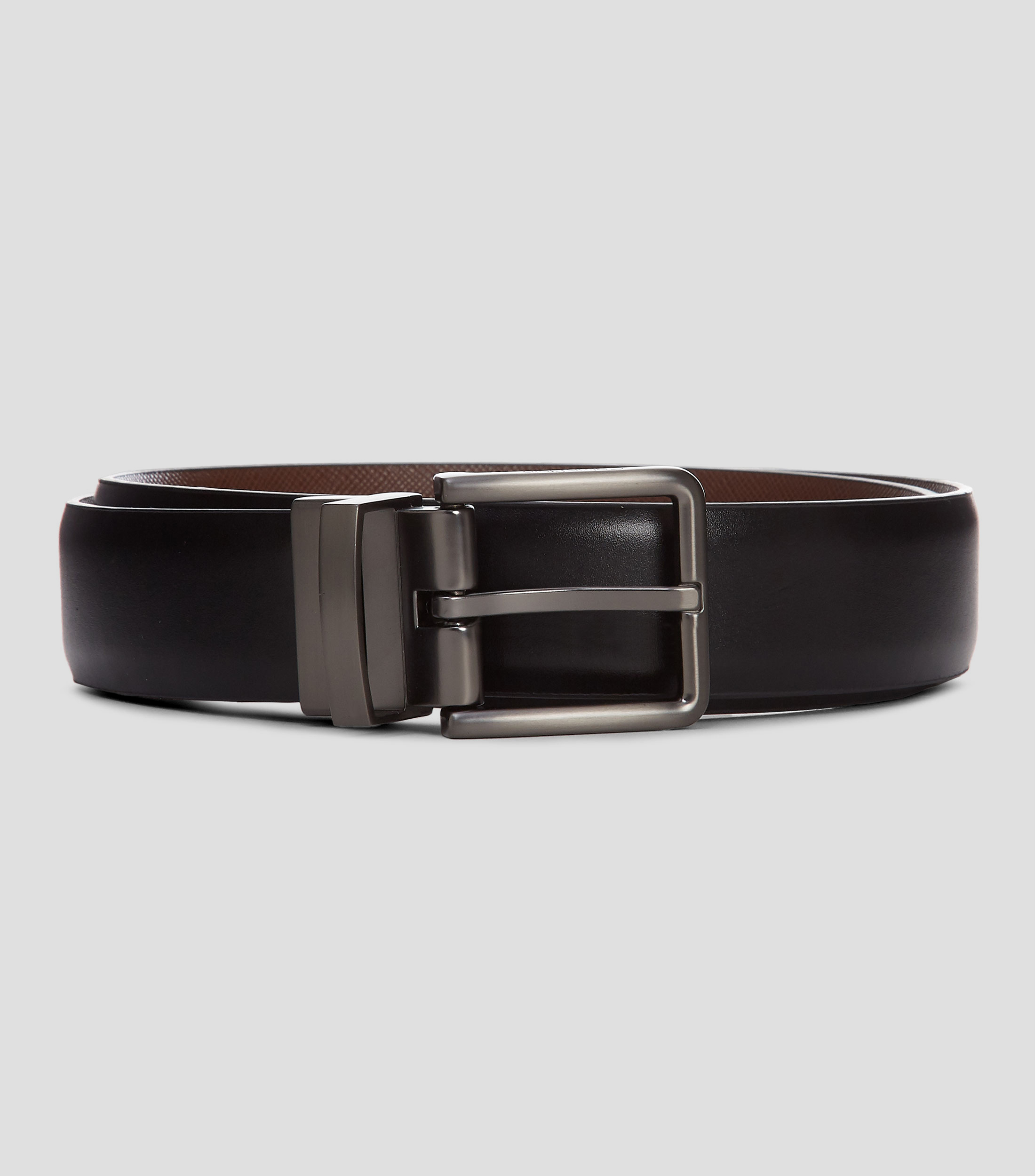 Cinturón reversible en piel bicolor Hombre